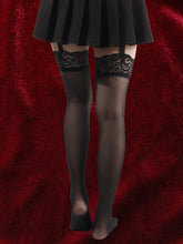 ROMWE Goth 1pair Contrast Lace Garter Stockings